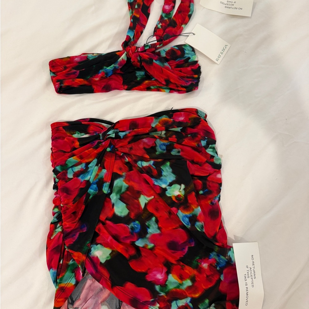 Rat & Boa Red and Blue Floral Set